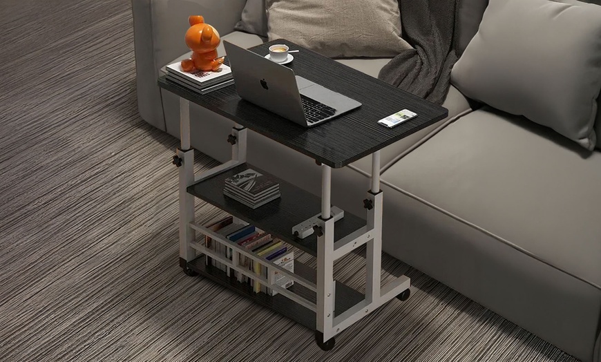 Image 10: Living And Home Height Adjustable Overbed Laptop Table 
