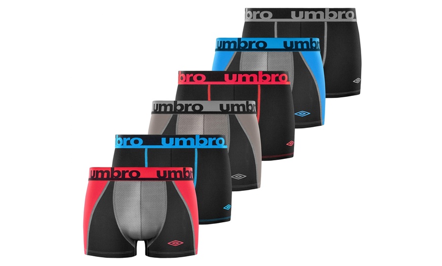 Image 3: Lot de 6 boxers Umbro "Tec" sport pour homme