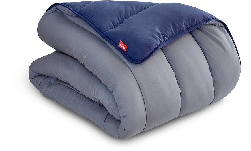 Image 3: PIKOLIN - Couette réversible 400 g/m²  bicolore toucher duvet chaude respirante 4 saisons dimensions au choix