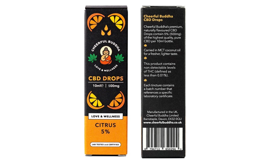 Image 1: Cheerful Buddha 5% 500mg CBD Oil - Citrus - Naturally Flavoured