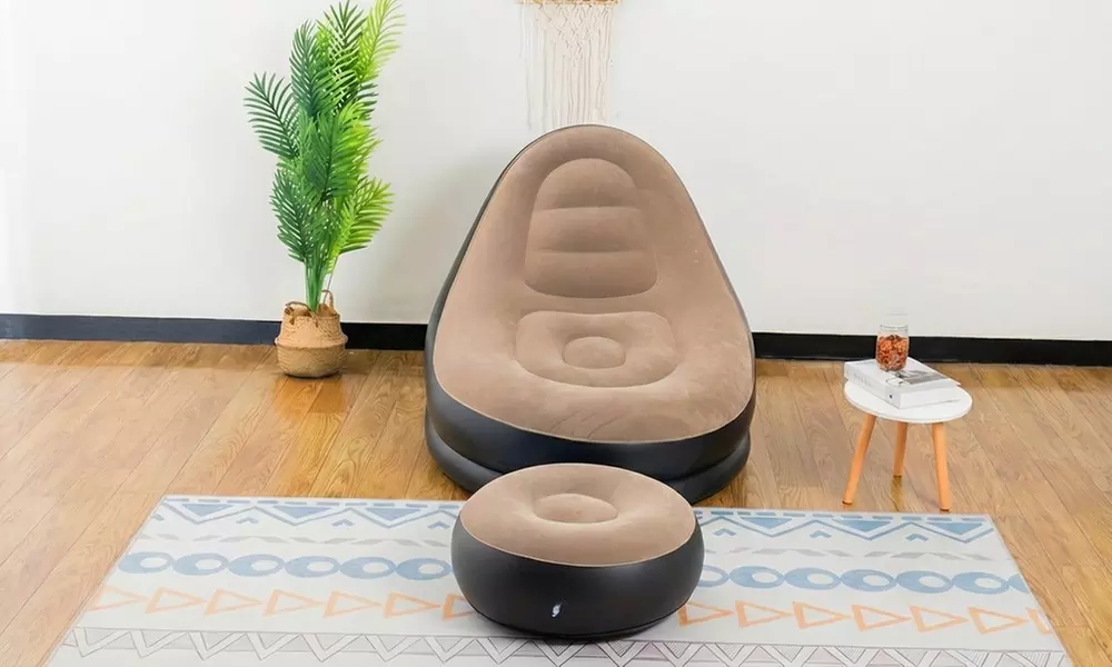 Fauteuil gonflable avec repose-pieds