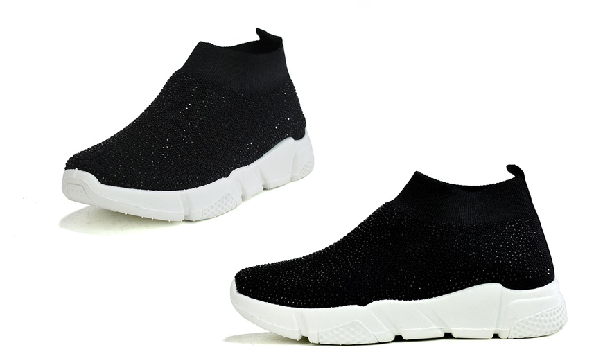 Image 3: Diamante Studded Trainers