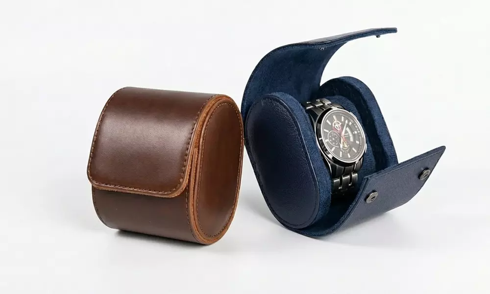 PU Leather Watch Roll Storage Case