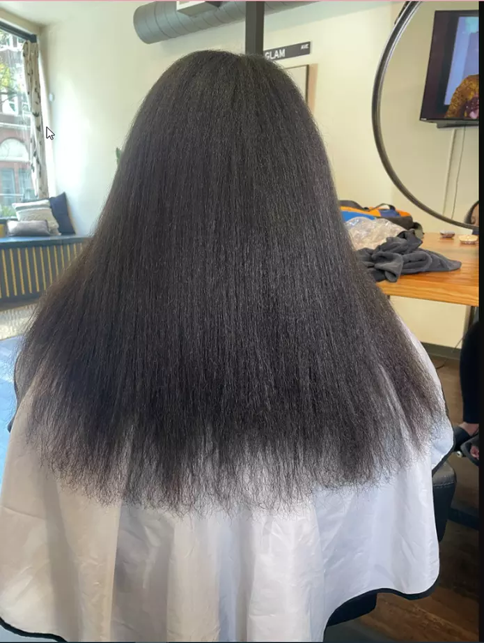 Shampoo, Blow dry, Trim + Silk Press for Smooth Hair!