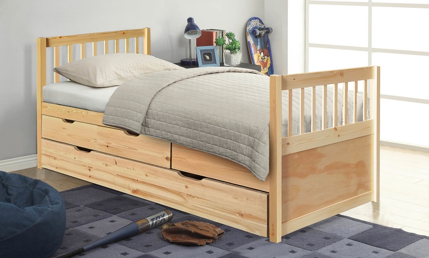 Image 1: Somerton Trundle Bed with Under-Bed Storage and Optional Mattresses