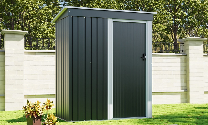 Image 2: 5ft x 3ft Charcoal Black Steel Storage Shed