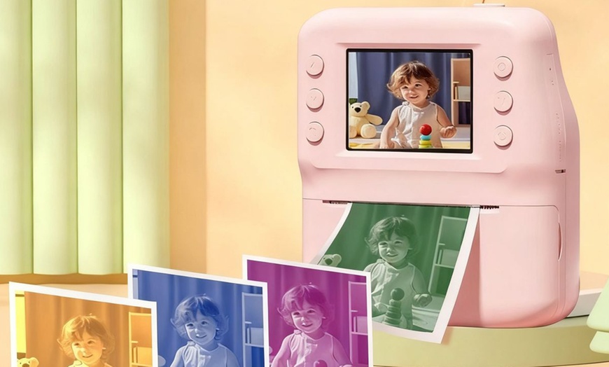 Image 1: Kids Polaroid Cameras, Assorted Colours with Memory Card and Paper