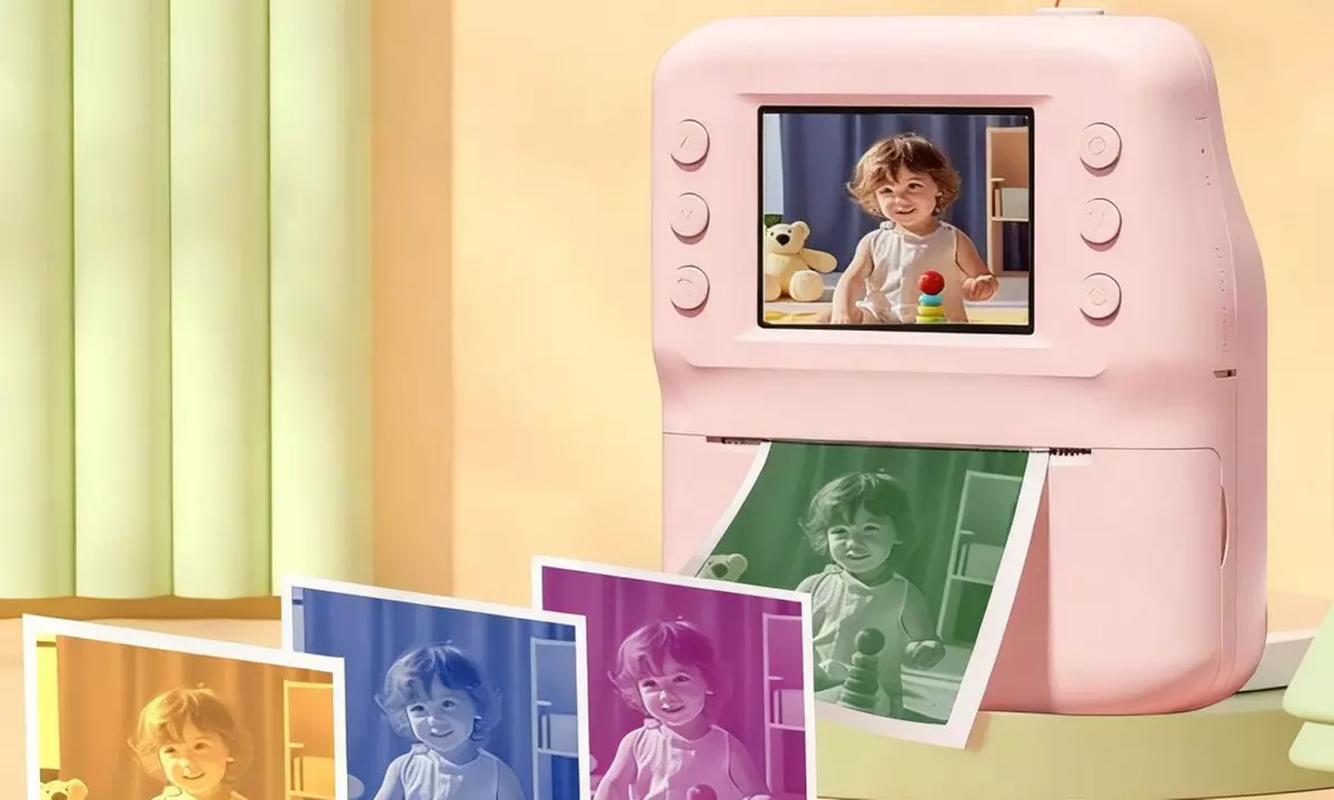 Kids Polaroid Cameras, Assorted Colours with Memory Card and Paper