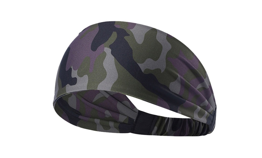 Image 6: Moisture Wicking Headband For Women Men Sweatband Sports Fitness Yoga Running
