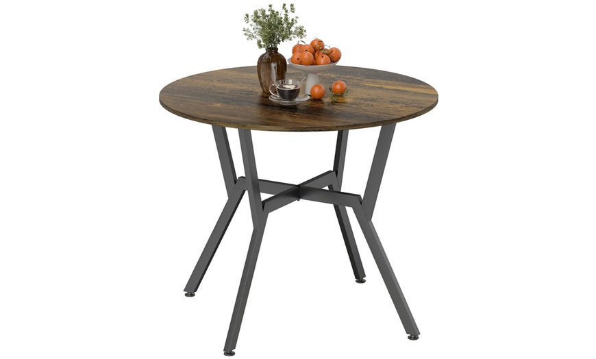 Image 2: Small Kitchen Table with Black Steel Legs, Dining Table