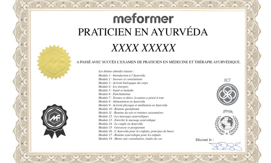 Image 5: Formation en e-learning en ayurvéda sur le site Meformer