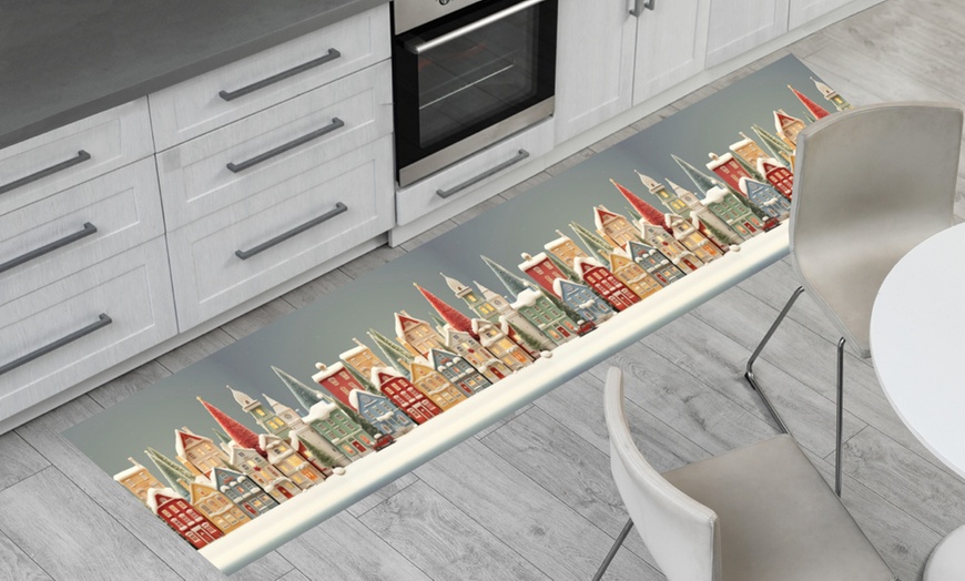 Image 6: Tappeto passatoia da cucina in stile natalizio