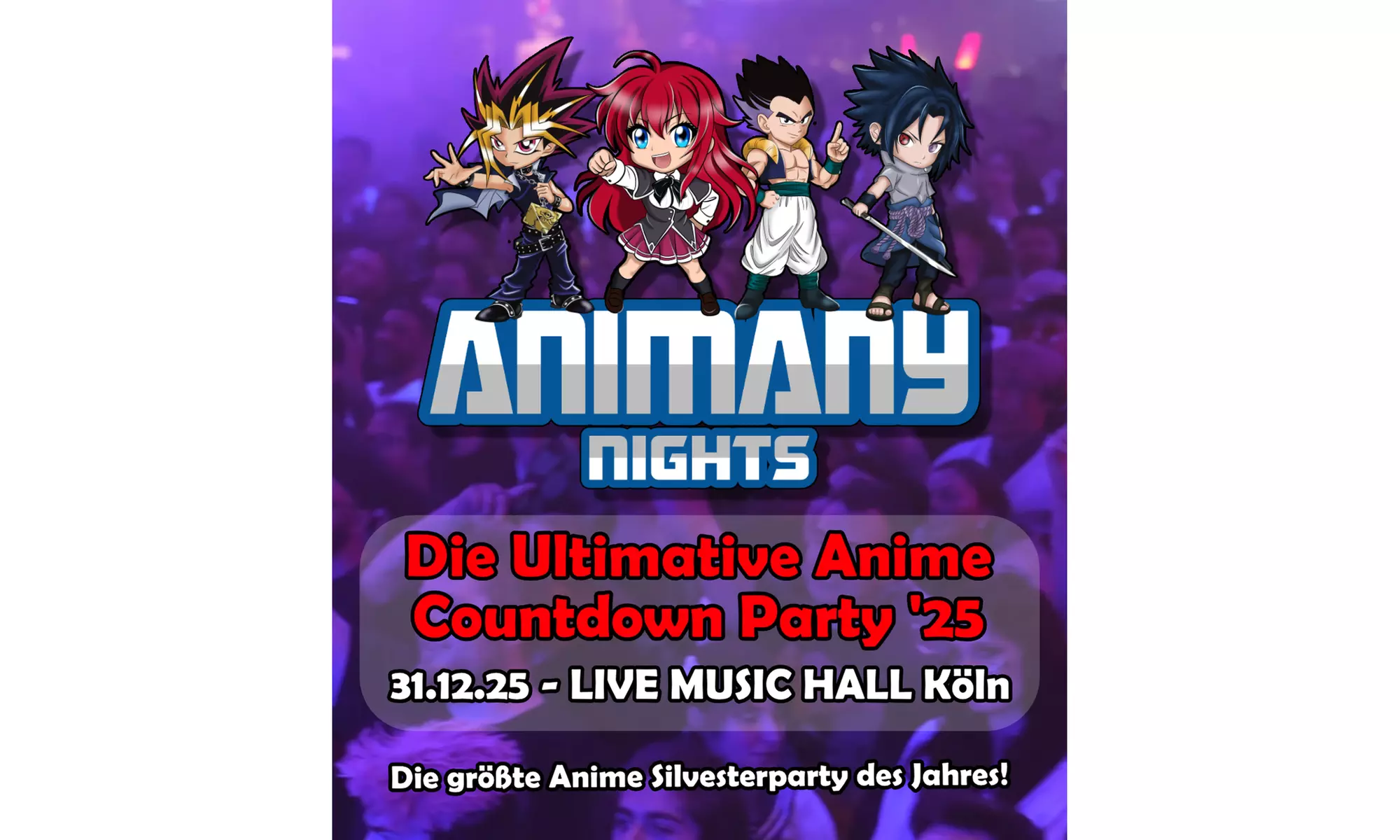 Ticket für „The Ultimate Anime Countdown Party 2025“ am 31. Dezember