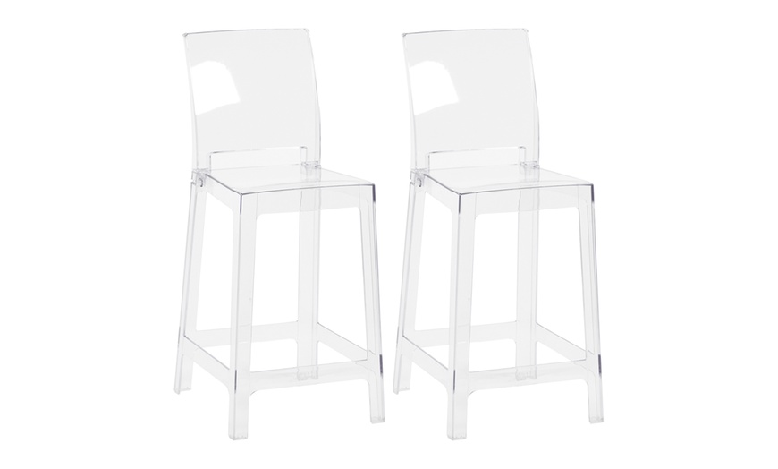 Image 2: Set van 2 transparante designkrukken