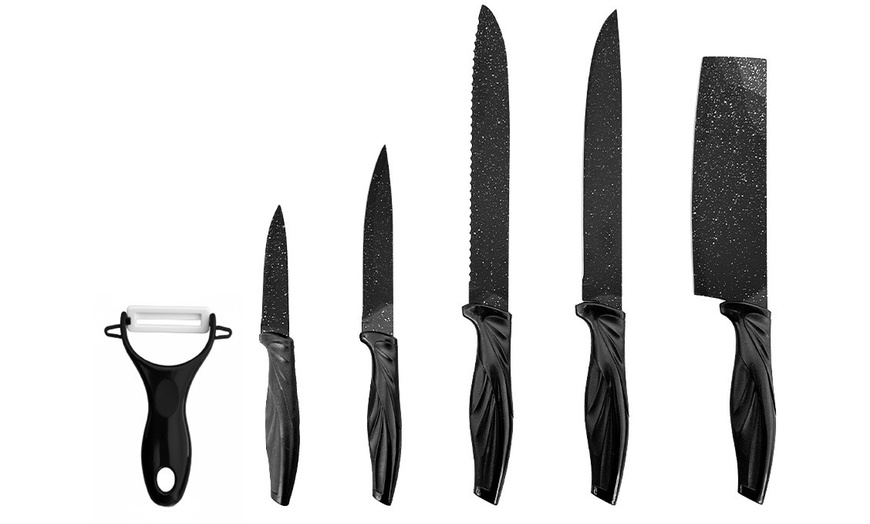 Image 2: Set di 6 coltelli da cucina in acciaio inox