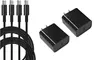 2 Pack 20W PD Fast Charging Block Black USB Type C to Type C
