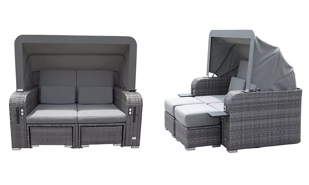 Home Deluxe Strandkorb mit Liegefunktion „Holby“