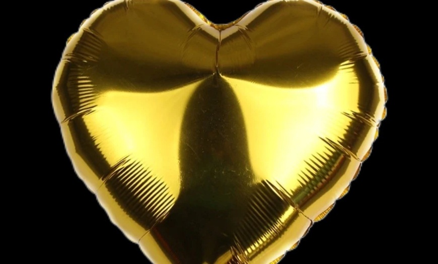 Image 3: An 18-inch Vibrant High Quality Long Floating Heart/Star Mylar Balloon