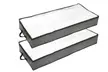 Two Pieces Zippered Underbed Clothes Storage Bag - Second Medium