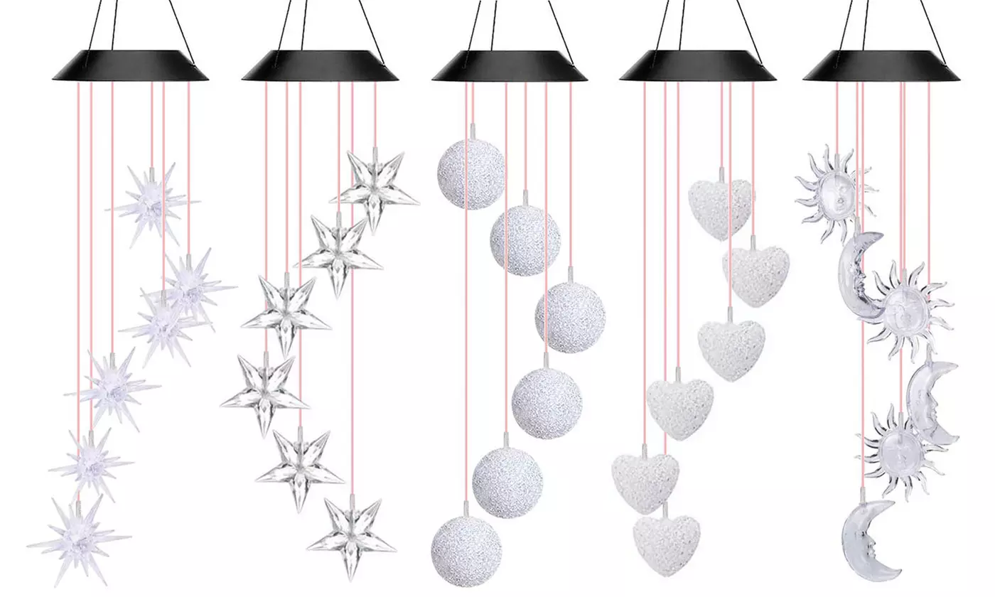 LED Changing Color Solar Hummingbird Wind Chime Waterproof Wind Chimes