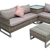 Image 3: Atlanta Rattan-Effect Corner Sofa Set in Grey with a Coffee Table 