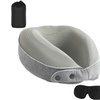 Image 4: Memory Foam Travel Neck Pillow Set, Includes Mask and Earplugs