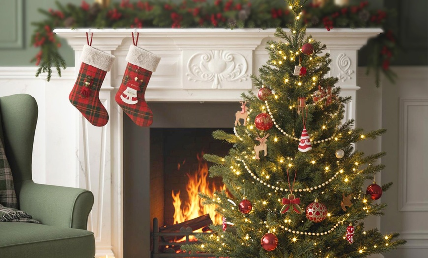 Image 5: HOMCOM 4ft Artificial Christmas Trees with Lights