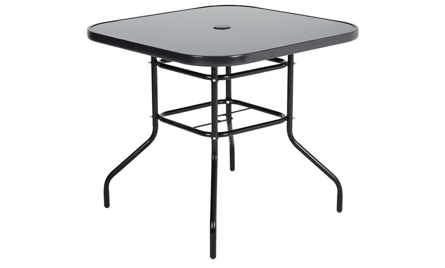 Image 22: Tempered Glass Table with Two Chairs