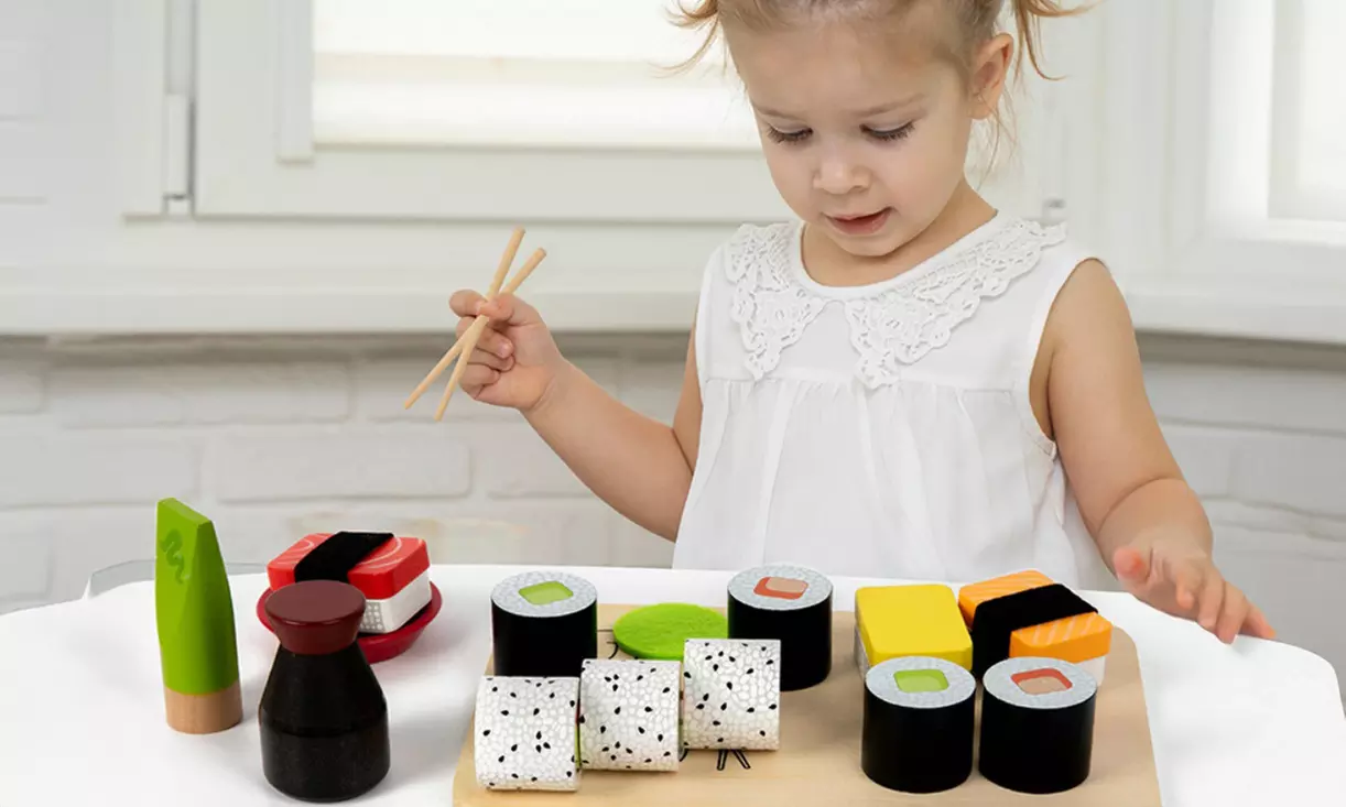 Kids Pretend Play Wooden Sushi Toy Kit