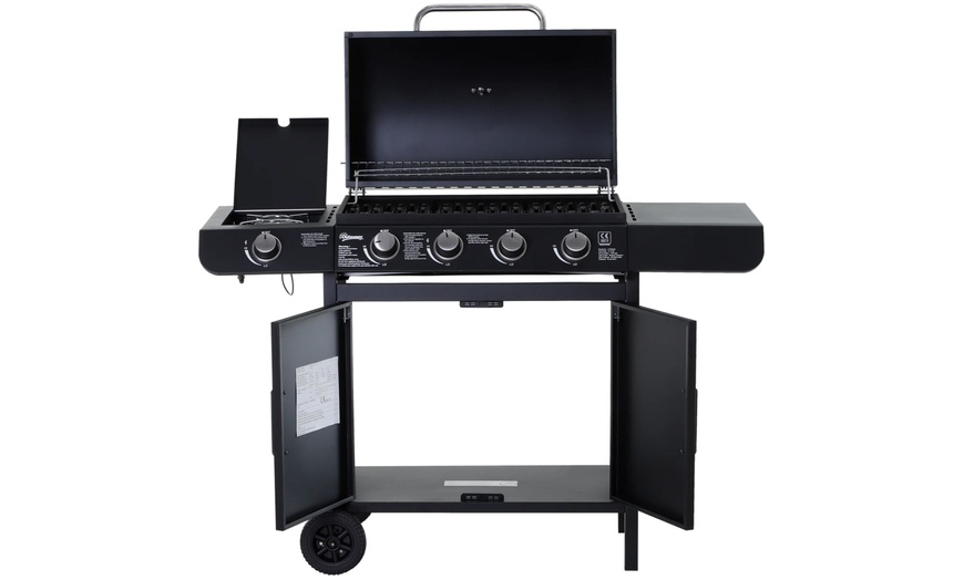 Image 4: Outsunny 4-in-1 Portable Gas BBQ with Four Stainless Steel Burners