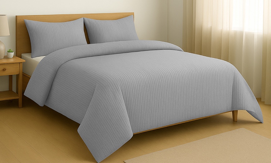 Image 1: Parure copripiumino Seer Sucker