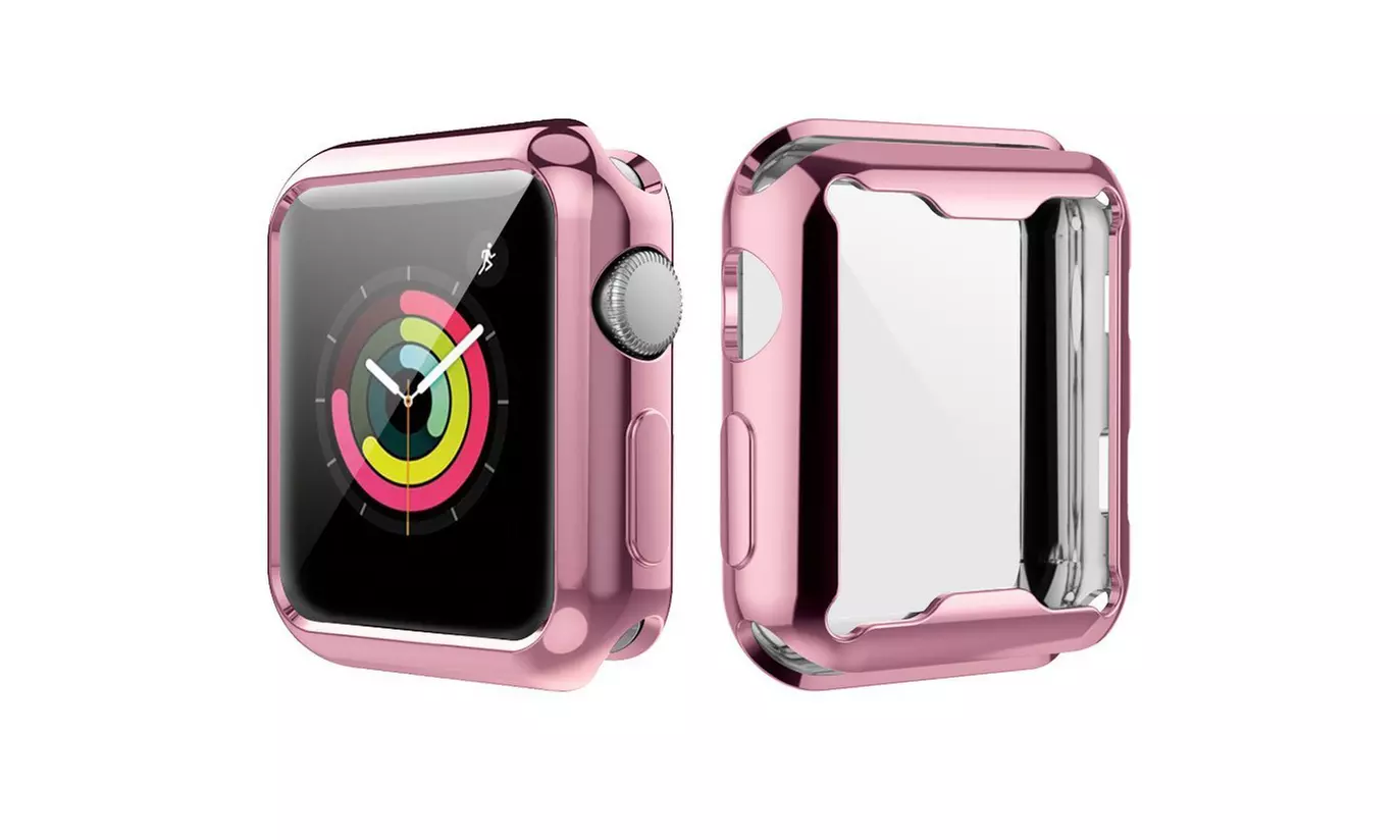 Chrome Full Cover Drop Resistant Bumper Screen Protector Case For Apple Watch