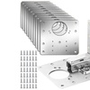 Image 1: 10-Pack Cabinet Hinge Repair Plate Kit - Stainless Steel Heavy Duty Fix for Kitchen & Wardrobe Doors with Screws