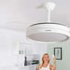 Image 1: Ventilateur de plafond, lumière LED, 4 pales rétractables Innovagoods