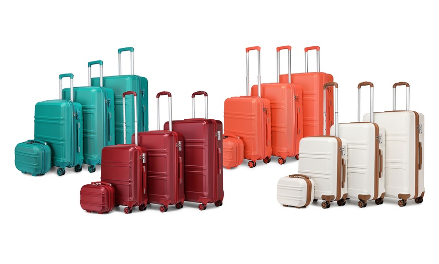 Image 1: KONO Individual or 4 piece Set of Suitcases Hard Shell Luggage