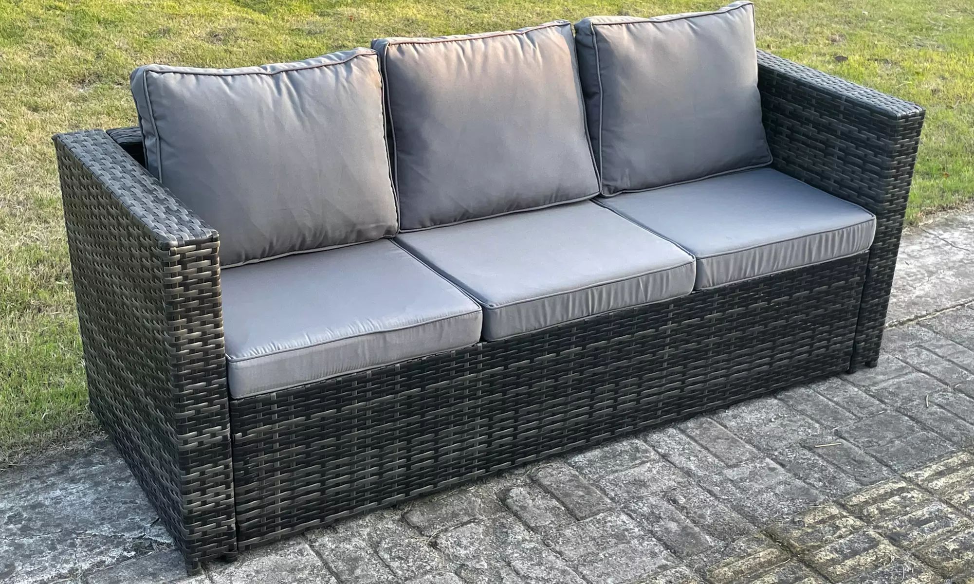 10-Seater Rattan-Effect U-Shaped Garden Lounge Sofa Set - Image 4