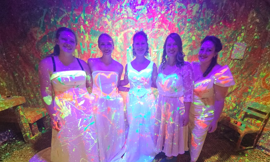 Image 4: Paint. Splatter. Glow. Private Sessions for 1–8 at House of Immersions