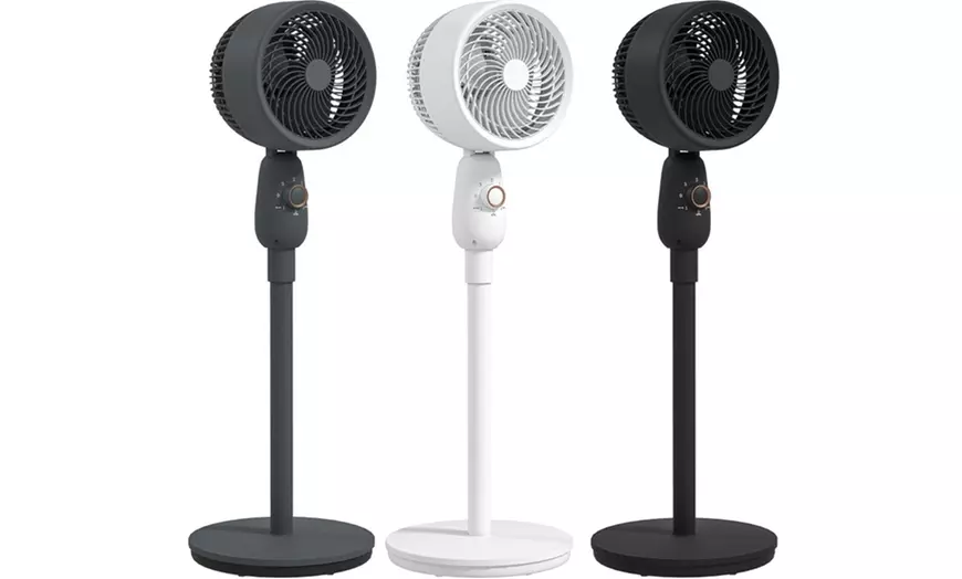 Image 1: HomCom 12-Inch Floor Standing Fan