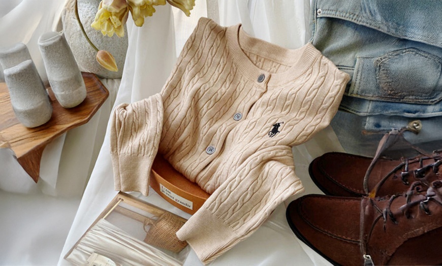 Image 10: Women’s Knitted Button-Down Cardigan Sweater