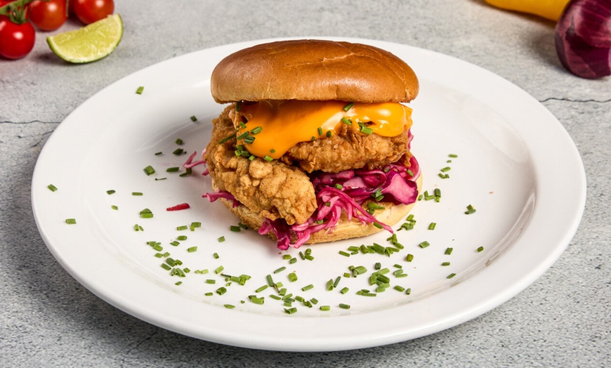 Image 11: Indian Fusion Food:For 1 or 2: Any Wrap, Burger, Loaded Box/Naan Pizza