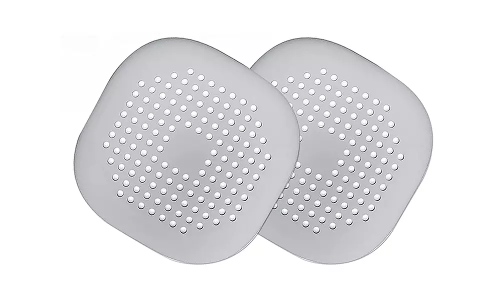 2 Pack Drain Hair Catcher Square Hair Drain Cover with Suction Cup