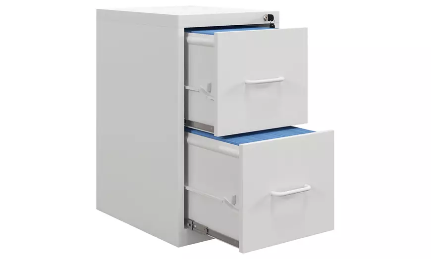 Image 3: HOMCOM Two Drawer Vertical File Cabinet