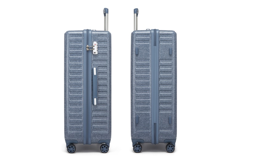 Image 13: KONO Hardshell Luggage in Denim Blue with TSA Lock and Spinner Wheels