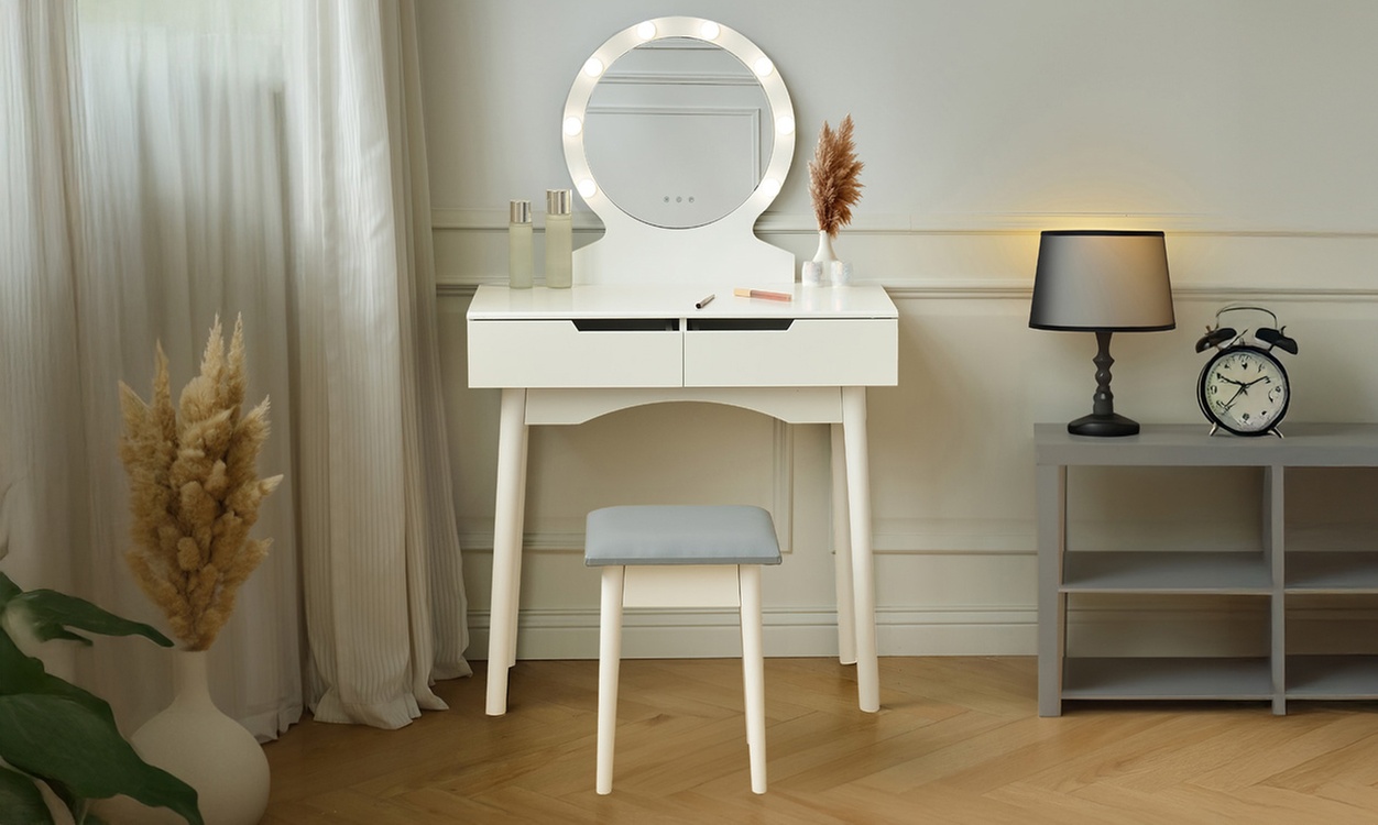 Home Deluxe Schminktisch mit Spiegel und LED-Beleuchtung „Miranda“