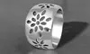 Women's Stainless Steel 316 High Polished Flower Design Fashion Ring