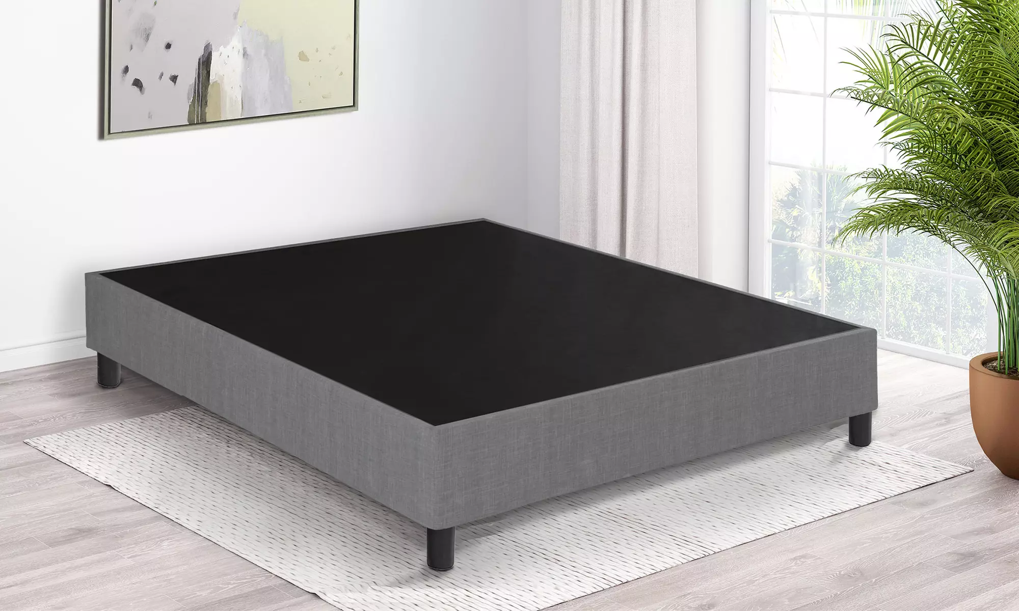 Lit "Miami" revêtement tissu, pieds inclus, matelas Prince en option, Sampur, livraison offerte - Primary Image