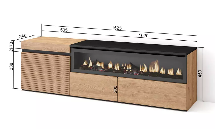 Image 27: TV-meubel met of zonder led-elektrische openhaard