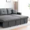 Image 3: Three Seater Reversible Sofa Bed with Storage and Cupholder