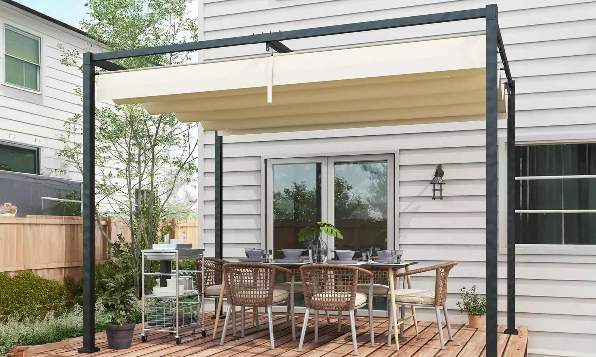 Outsunny Retractable Pergola Canopy