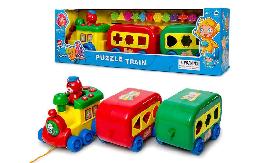 Image 6: Musical Puzzle Train Set - Educational Toy with Lights and Sounds